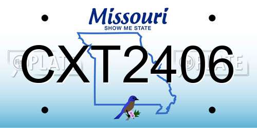 CXT2406 Missouri License Plate