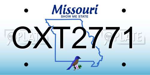 CXT2771 Missouri License Plate