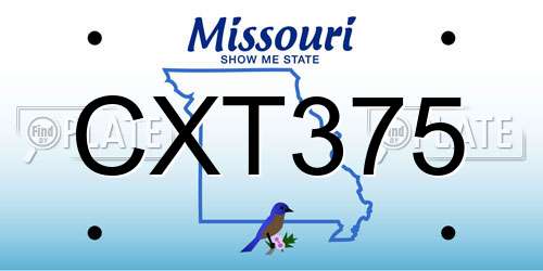 CXT375 Missouri License Plate