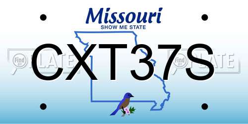 CXT37S Missouri License Plate