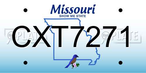 CXT7271 Missouri License Plate