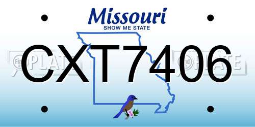 CXT7406 Missouri License Plate
