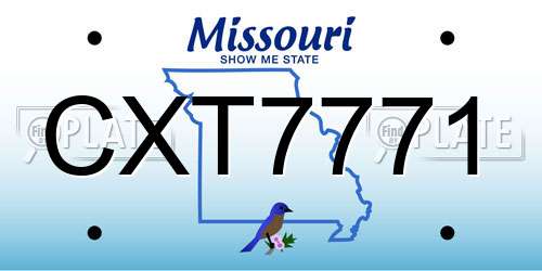 CXT7771 Missouri License Plate