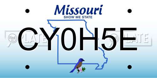 CY0H5E Missouri License Plate