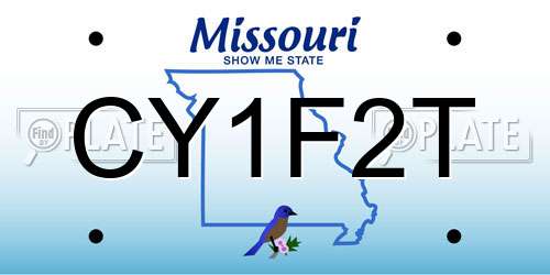 CY1F2T Missouri License Plate
