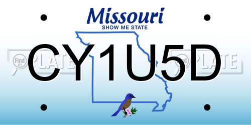 CY1U5D Missouri License Plate