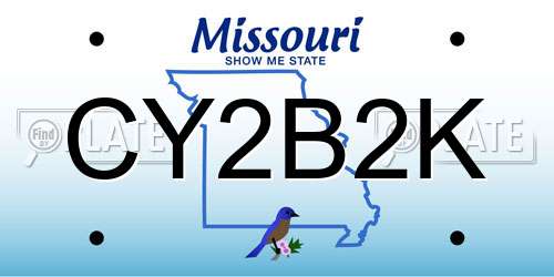 CY2B2K Missouri License Plate
