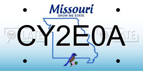 CY2E0A Missouri License Plate