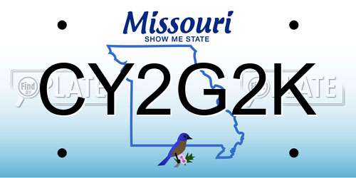 CY2G2K Missouri License Plate