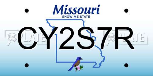 CY2S7R Missouri License Plate