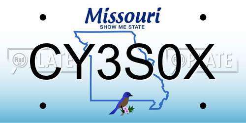 CY3S0X Missouri License Plate