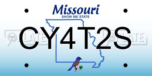 CY4T2S Missouri License Plate