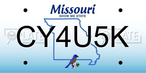 CY4U5K Missouri License Plate