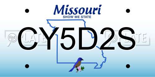 CY5D2S Missouri License Plate