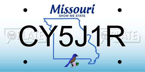 CY5J1R Missouri License Plate