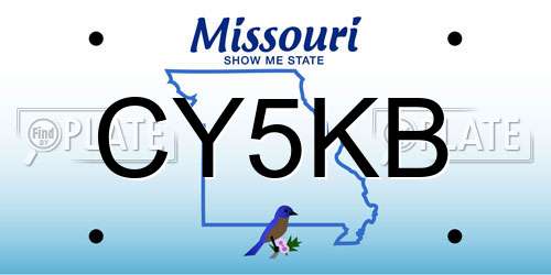 CY5KB Missouri License Plate