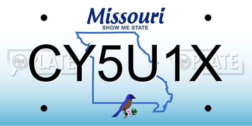 CY5U1X Missouri License Plate