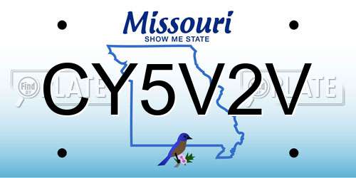 CY5V2V Missouri License Plate