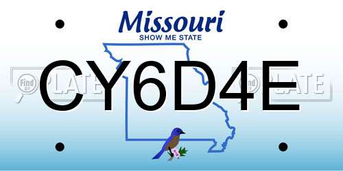 CY6D4E Missouri License Plate