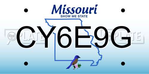 CY6E9G Missouri License Plate