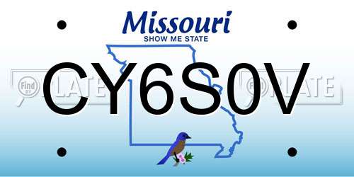 CY6S0V Missouri License Plate