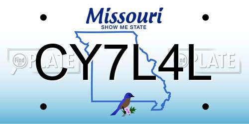 CY7L4L Missouri License Plate