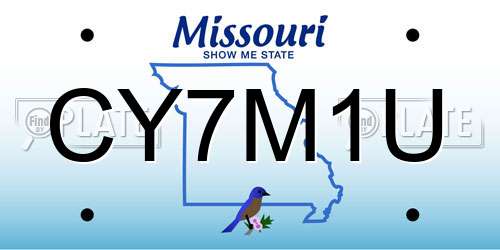 CY7M1U Missouri License Plate