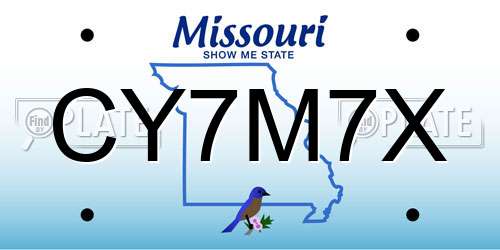 CY7M7X Missouri License Plate