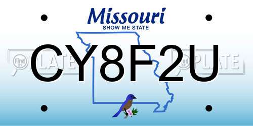 CY8F2U Missouri License Plate