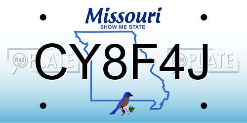 CY8F4J Missouri License Plate