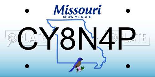 CY8N4P Missouri License Plate