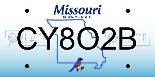 CY8O2B Missouri License Plate