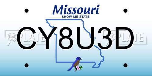 CY8U3D Missouri License Plate