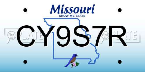 CY9S7R Missouri License Plate