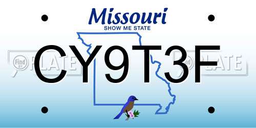 CY9T3F Missouri License Plate