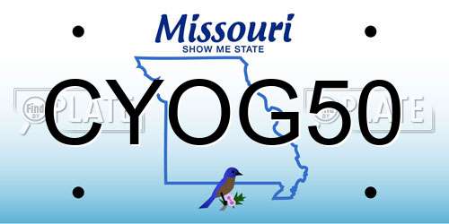CYOG50 Missouri License Plate
