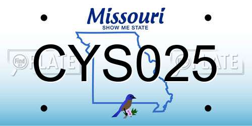 CYS025 Missouri License Plate