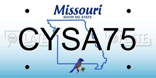 CYSA75 Missouri License Plate