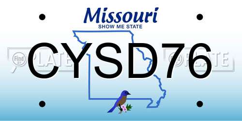 CYSD76 Missouri License Plate