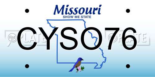 CYSO76 Missouri License Plate