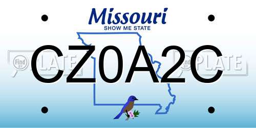 CZ0A2C Missouri License Plate