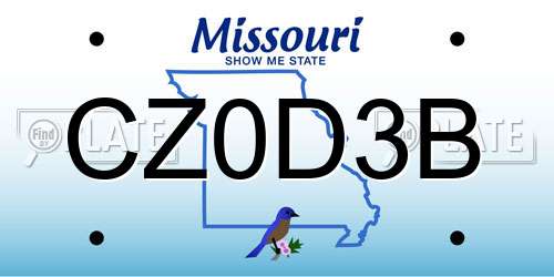 CZ0D3B Missouri License Plate