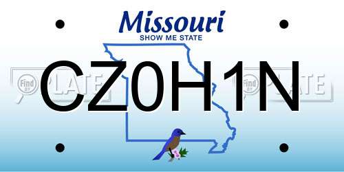 CZ0H1N Missouri License Plate
