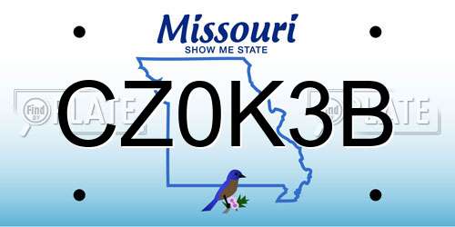 CZ0K3B Missouri License Plate
