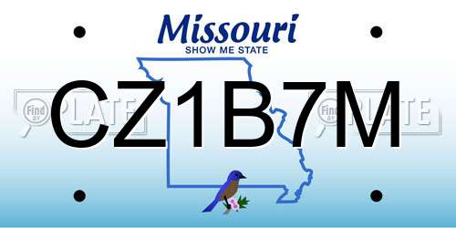 CZ1B7M Missouri License Plate