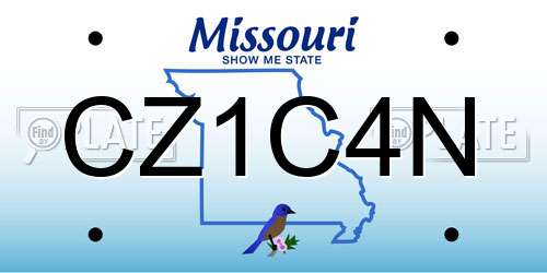CZ1C4N Missouri License Plate