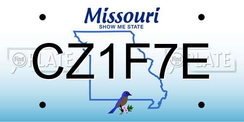 CZ1F7E Missouri License Plate