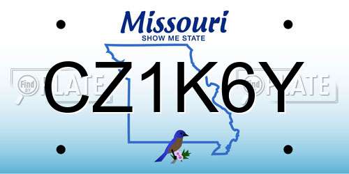 CZ1K6Y Missouri License Plate