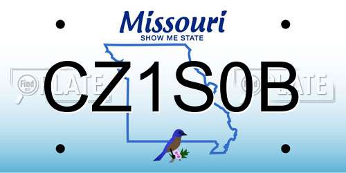 CZ1S0B Missouri License Plate