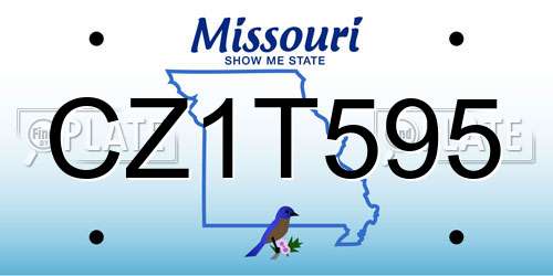 CZ1T595 Missouri License Plate